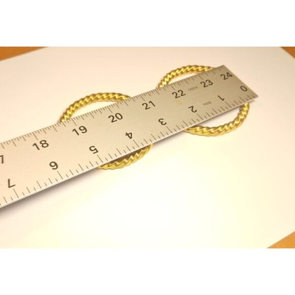 Gold-Toned Twisted Coil Metal Bangles 80s Funky Valley Girl - Picture 3 of 3